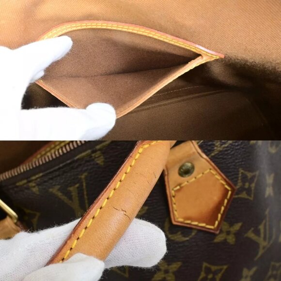 LOUIS VUITTON LV Logo Alma Hand Bag Monogram Leather Brown France - Picture 15 of 15